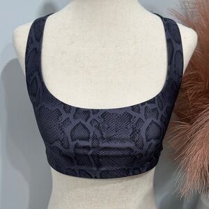 Reptile Patterned Black and Gray Sportsbra